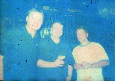 'Phil, Paul & Keith enjoying after gig pints in Temple Bar'